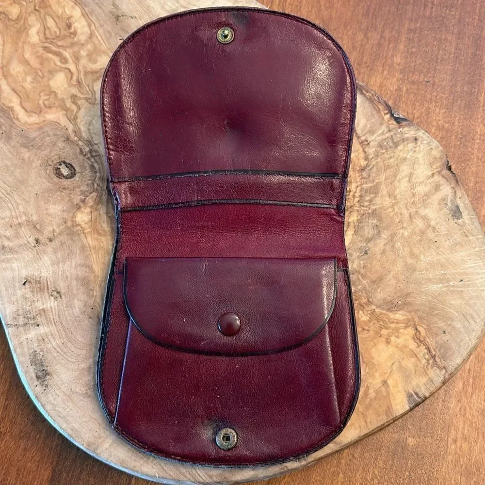 Vintage Leather Billfold Wallet Coin Purse